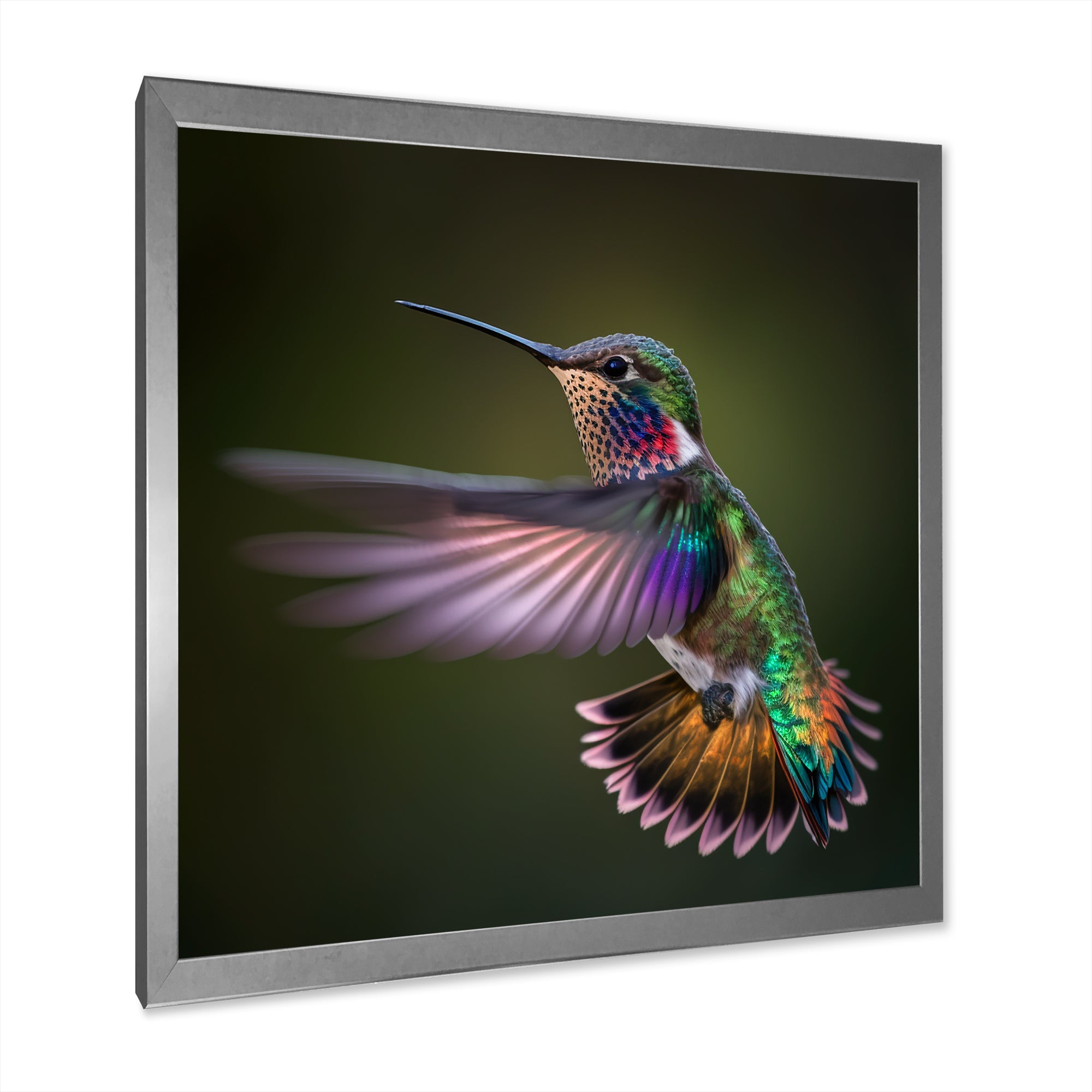 Purple Colibri Hovering Nature Photography - Bird Wall Decor