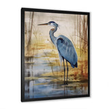 Blue Heron By The Waterside Watercolor - Bird Wall Art Prints