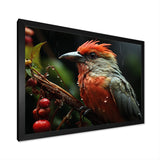 Orange Tropical Bird On Branch Nature Photography - Bird Wall Decor