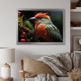 Orange Tropical Bird On Branch Nature Photography - Bird Wall Decor