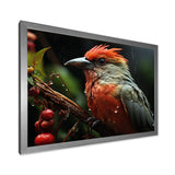 Orange Tropical Bird On Branch Nature Photography - Bird Wall Decor