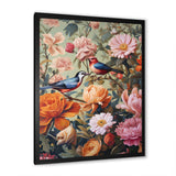 Tropical Birds In Paradise Flower field Painting - Bird Wall Art Prints