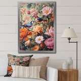 Tropical Birds In Paradise Flower field Painting - Bird Wall Art Prints