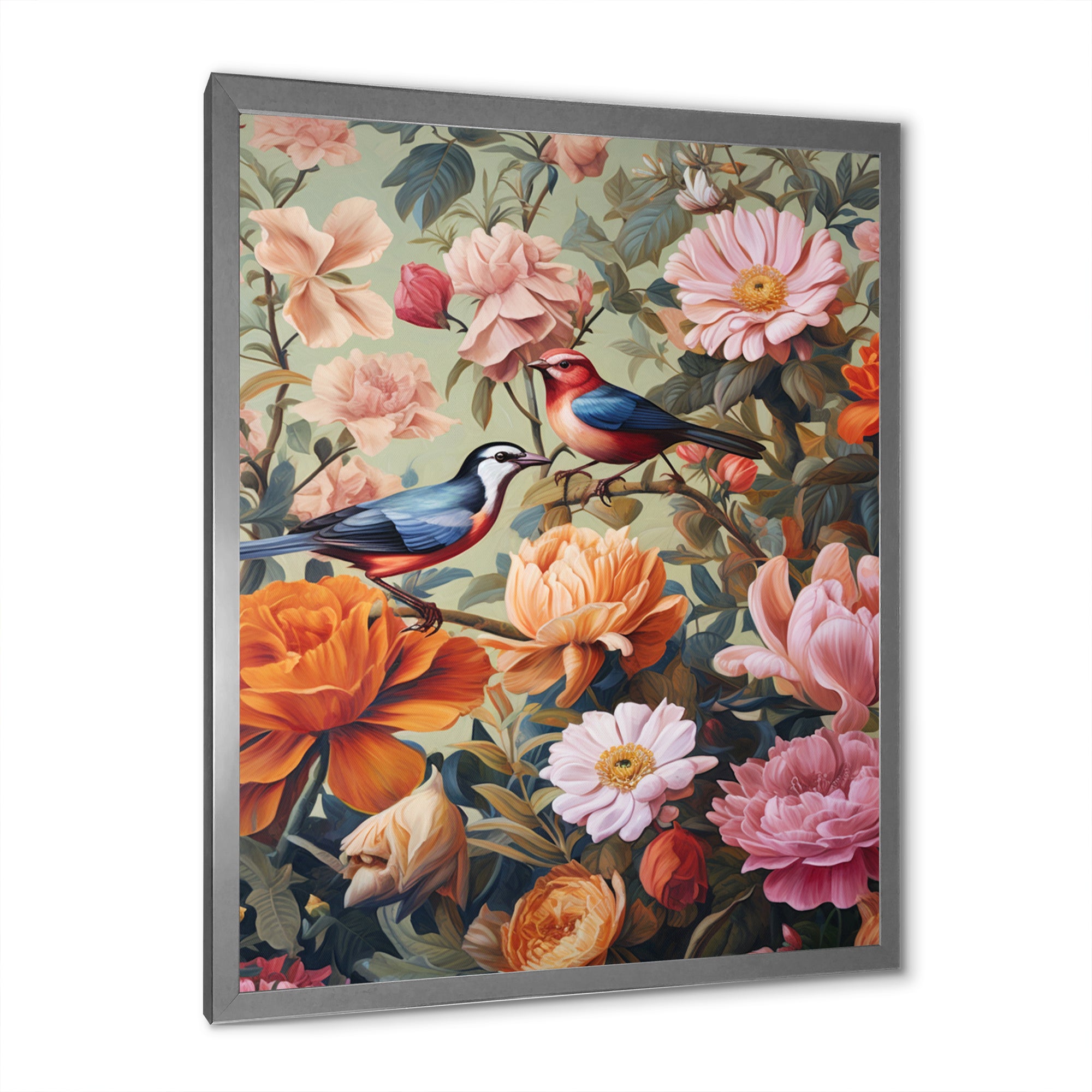Tropical Birds In Paradise Flower field Painting - Bird Wall Art Prints