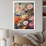 Tropical Birds In Paradise Flower field Painting - Bird Wall Art Prints