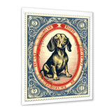 Retro Illustration Of Cute Dachshund - Dog Daschund Living Room Wall Art