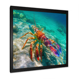 Red Lobster In Tropical Turquoise Water - Lobster Living Room Wall Art
