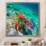 Red Lobster In Tropical Turquoise Water - Lobster Living Room Wall Art