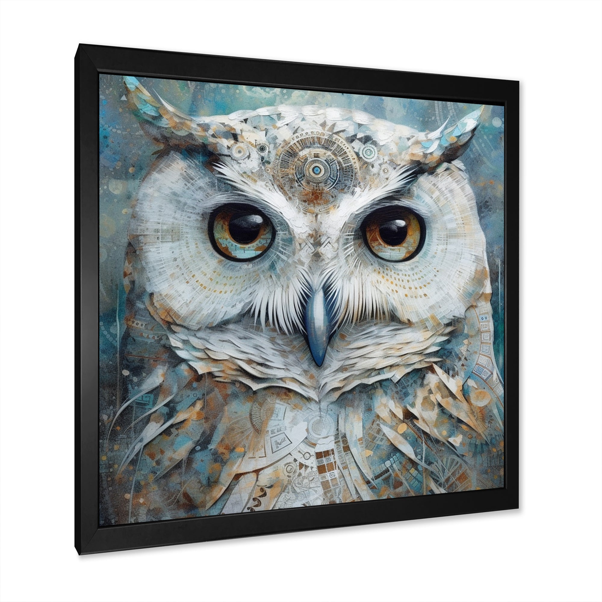 Portrait Of Magical Tribal White Owl - Owl Wall Art Prints
