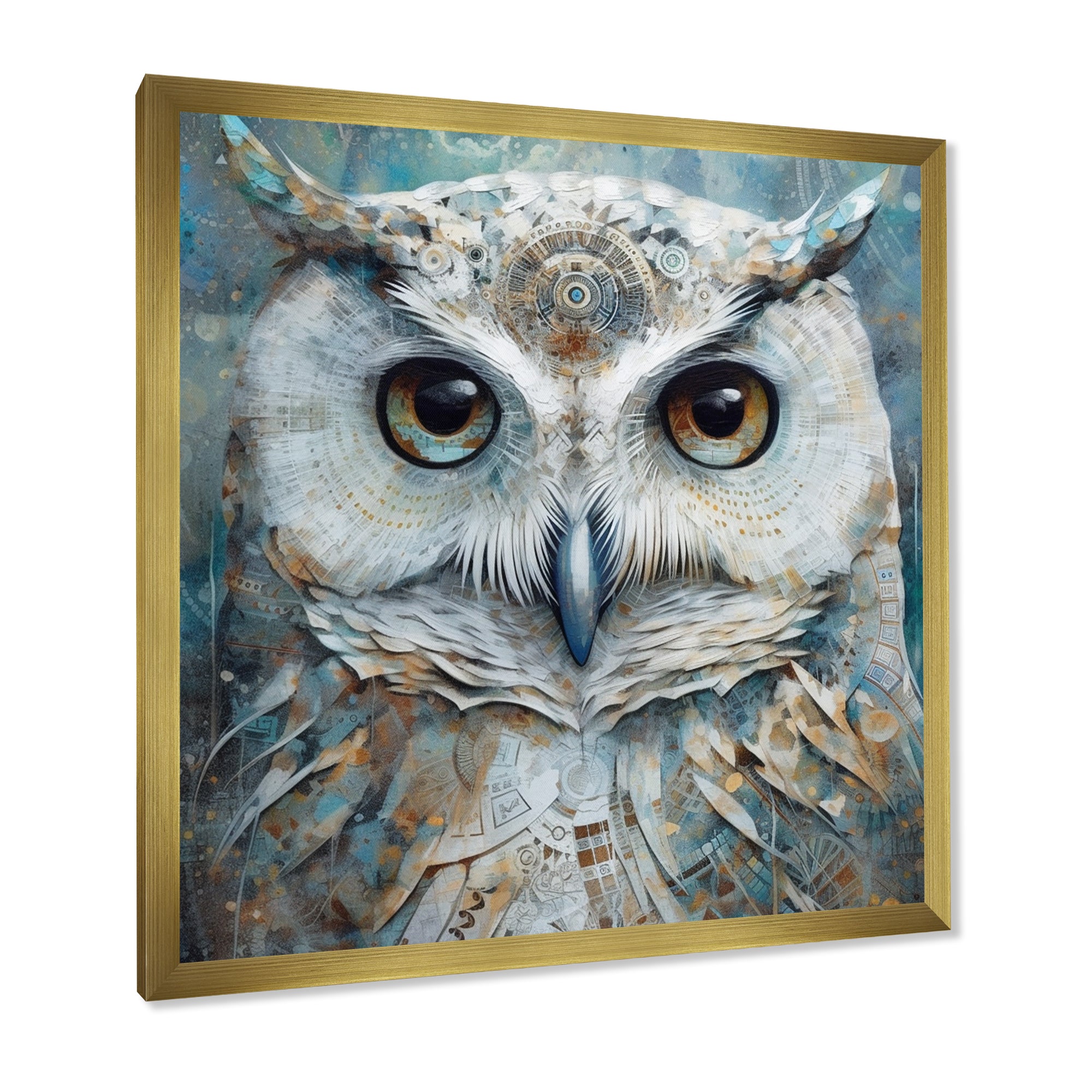 Portrait Of Magical Tribal White Owl - Owl Wall Art Prints
