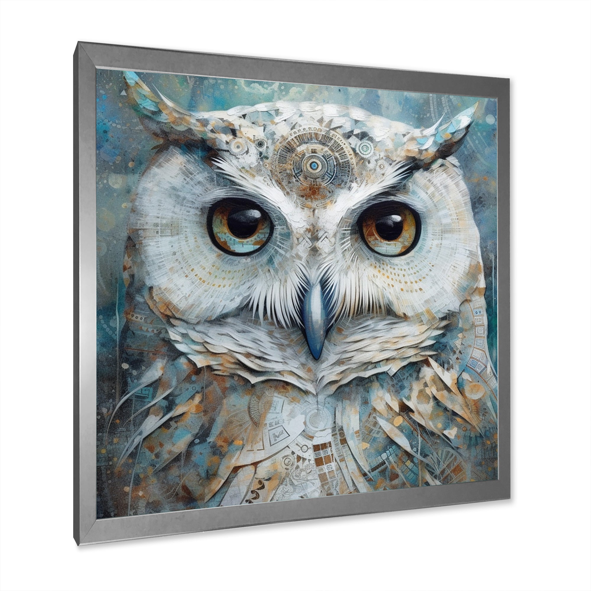 Portrait Of Magical Tribal White Owl - Owl Wall Art Prints