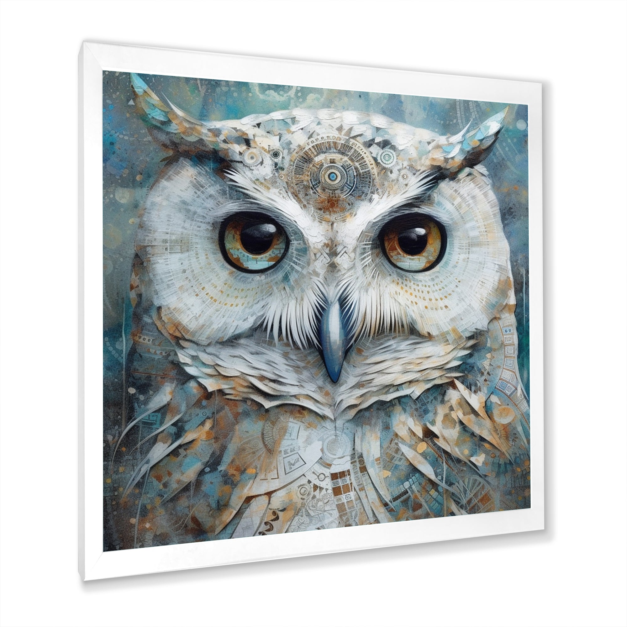 Portrait Of Magical Tribal White Owl - Owl Wall Art Prints