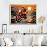 Red Dirt Bike Riding In Japanese Mountains - Bicycle Canvas Wall Art