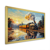 Steam train Travelling In The Sunset Painting - Train Canvas Wall Art