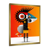 Strange Friendly Creature On Yellow - Bird Canvas Wall Art