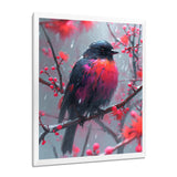 Cardinal Bird On Branch Christmas Wood - Bird Bedroom Wall Art