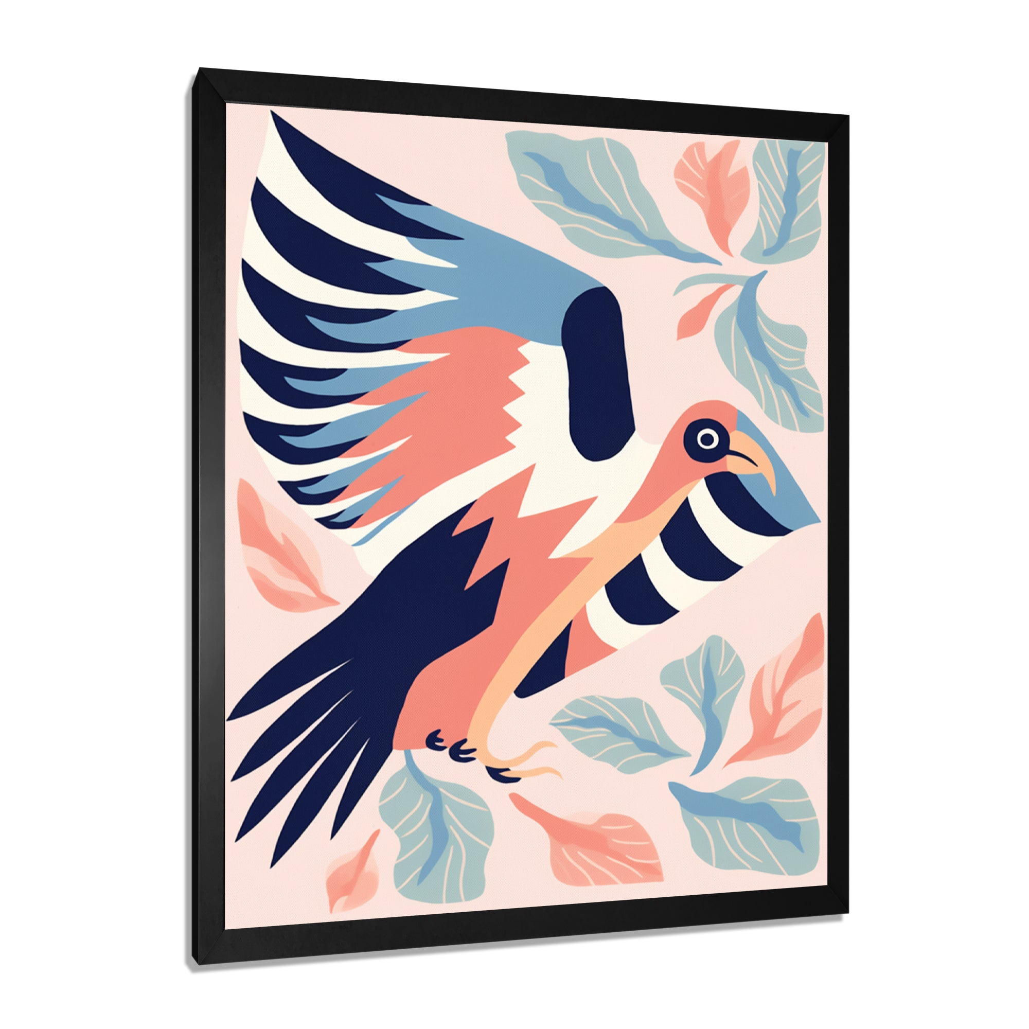 Eagle Retro Illustration - Bird Floral Wall Decor