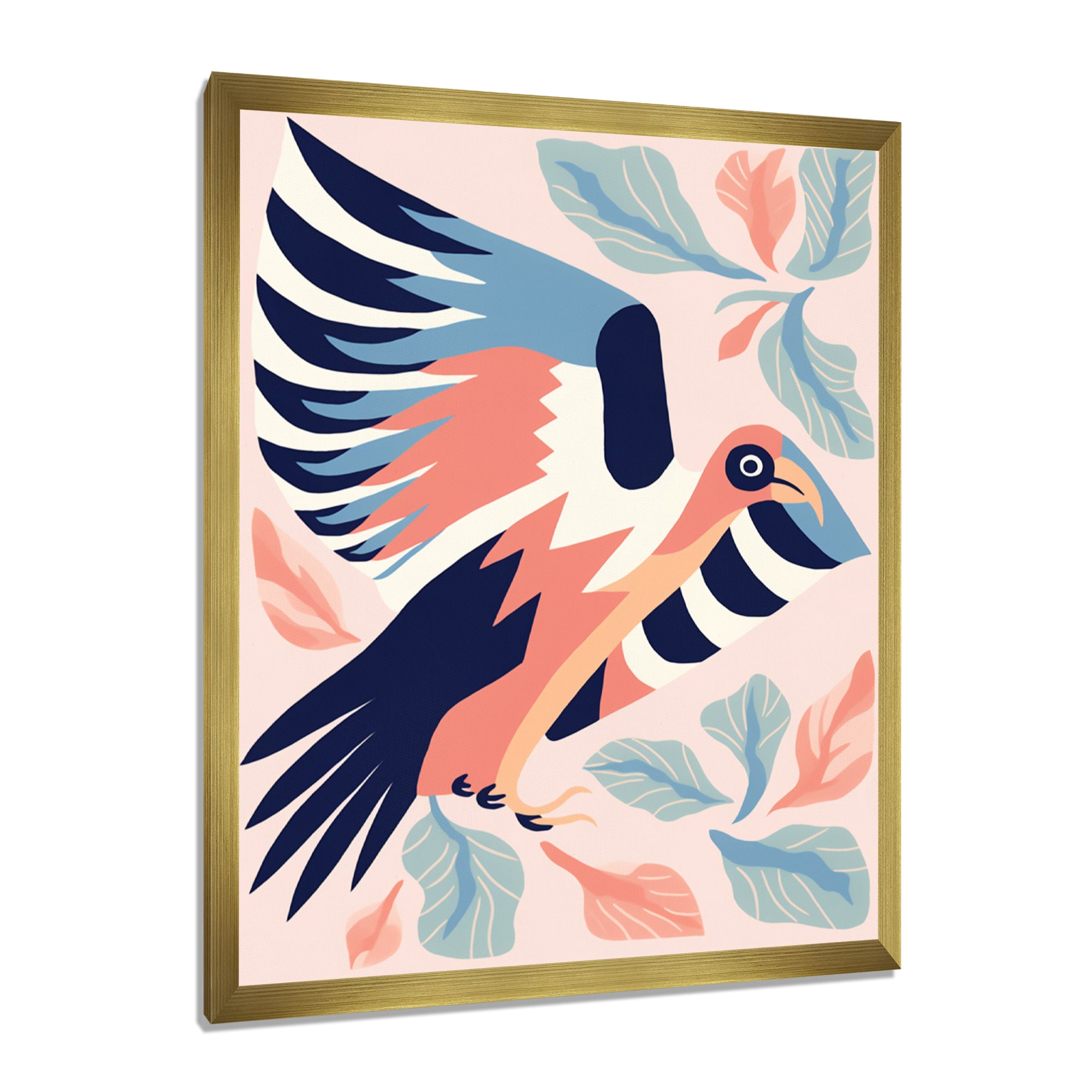 Eagle Retro Illustration - Bird Floral Wall Decor