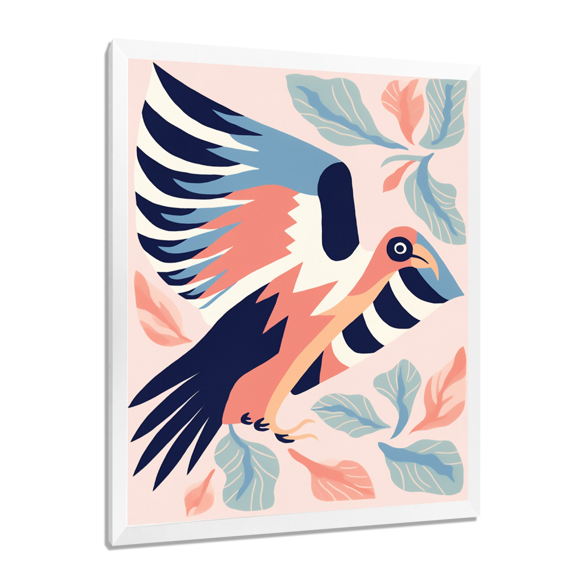 Eagle Retro Illustration - Bird Floral Wall Decor