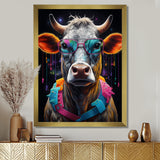 Cow With Cool Blue Sunglasses - Cow Fashion Wall Art Prints
