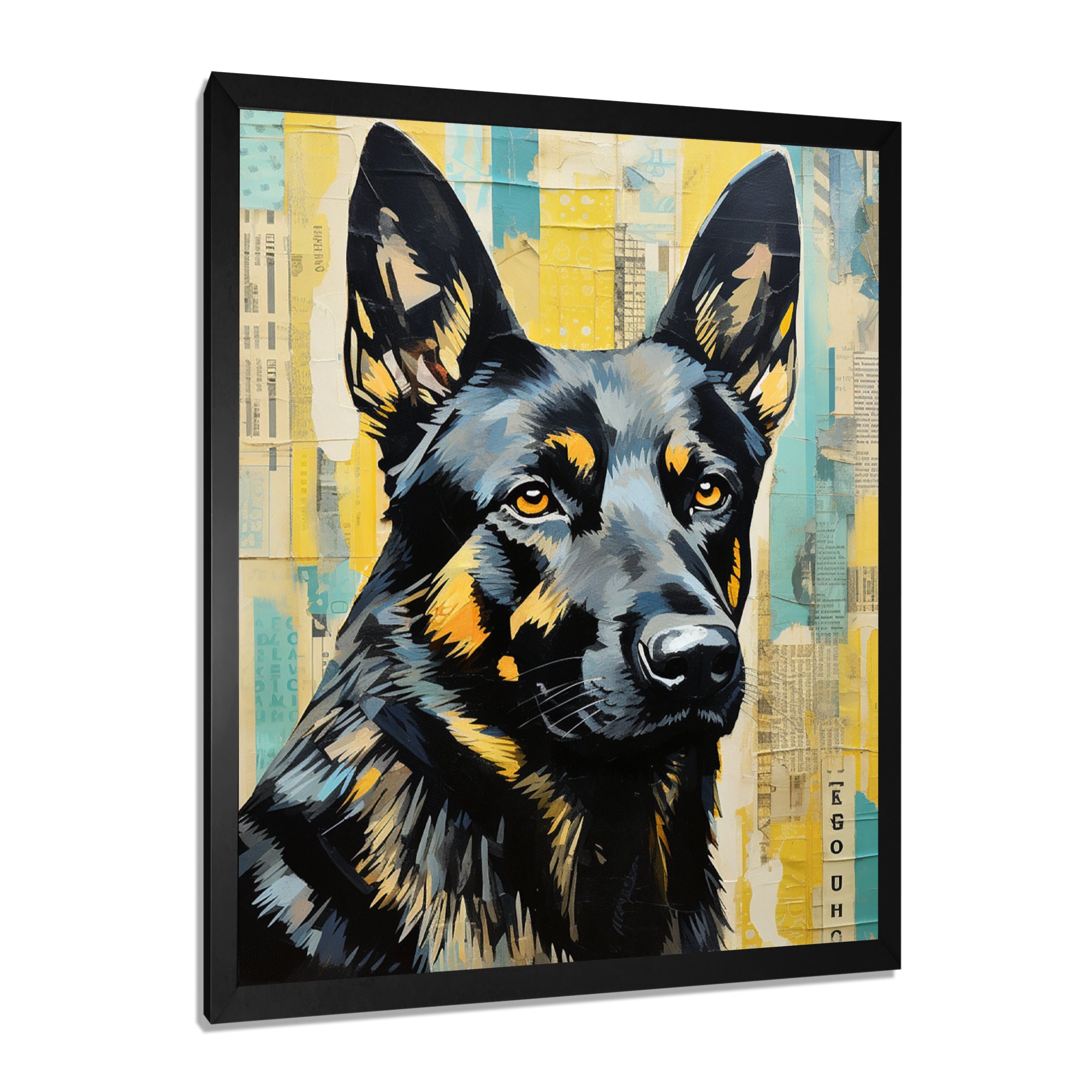 Collage Portrait Of German Shepherd - Dog German Sheperd Large Canvas Wall Art