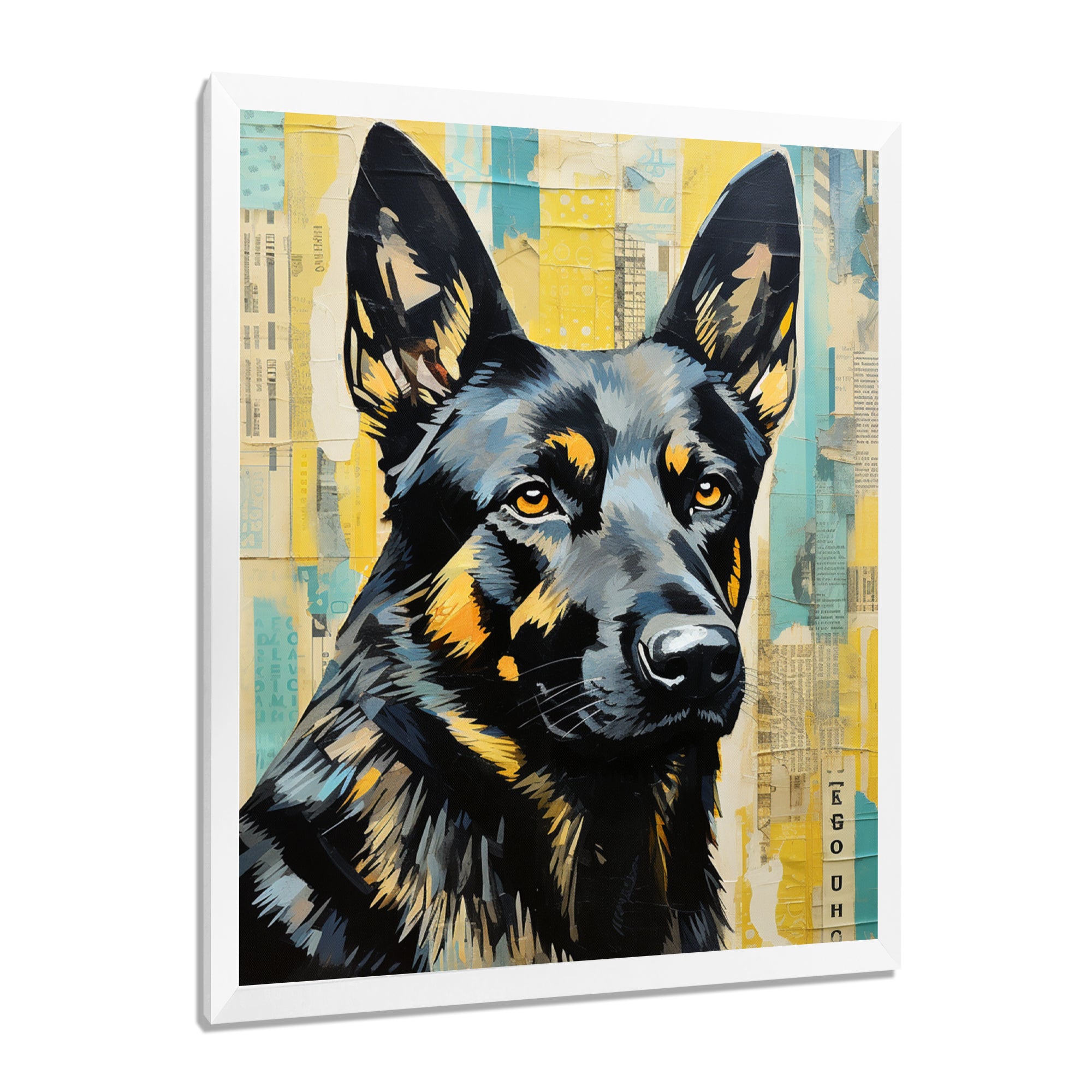 Collage Portrait Of German Shepherd - Dog German Sheperd Large Canvas Wall Art