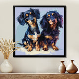 Portrait Of Two Adorable Dachshunds - Dog Dachshund Living Room Wall Art