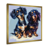 Portrait Of Two Adorable Dachshunds - Dog Dachshund Living Room Wall Art