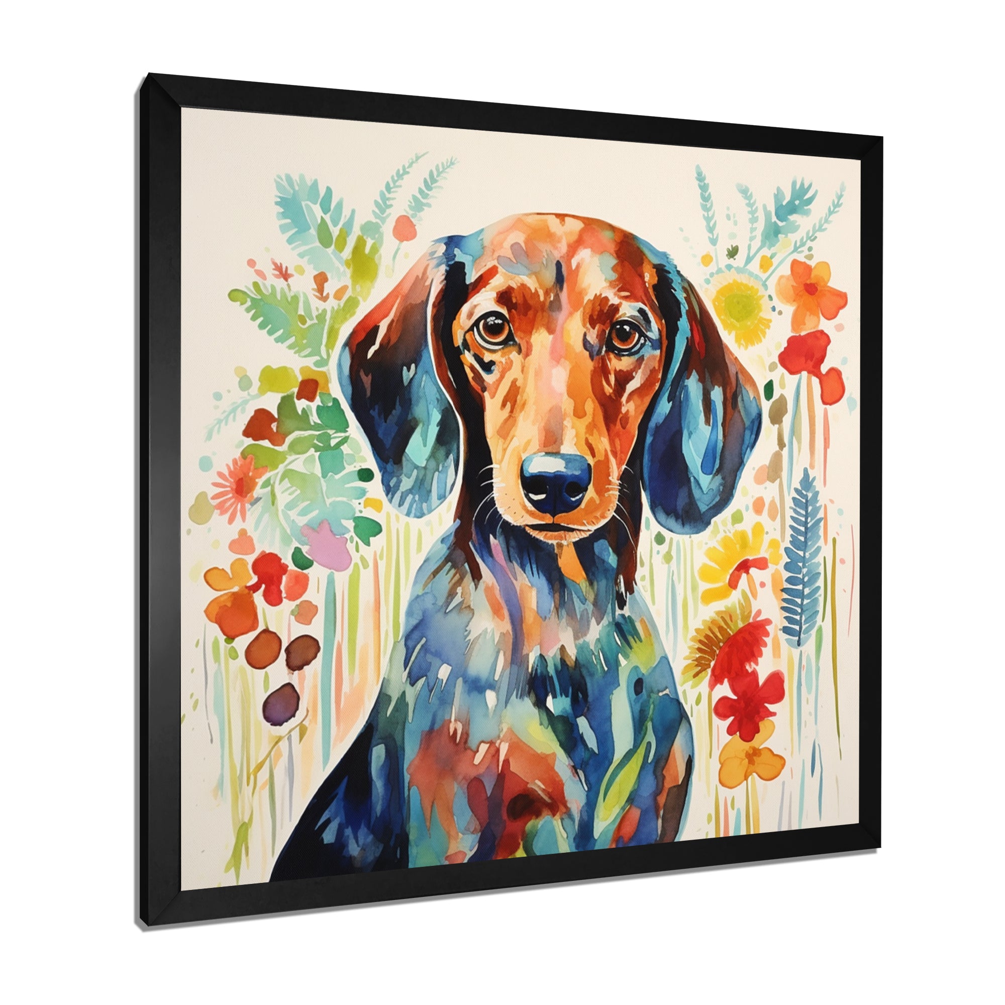 Colorful Portrait Of Endearing Dachshund - Dog Dachshund Bedroom Wall Art