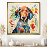 Colorful Portrait Of Endearing Dachshund - Dog Dachshund Bedroom Wall Art