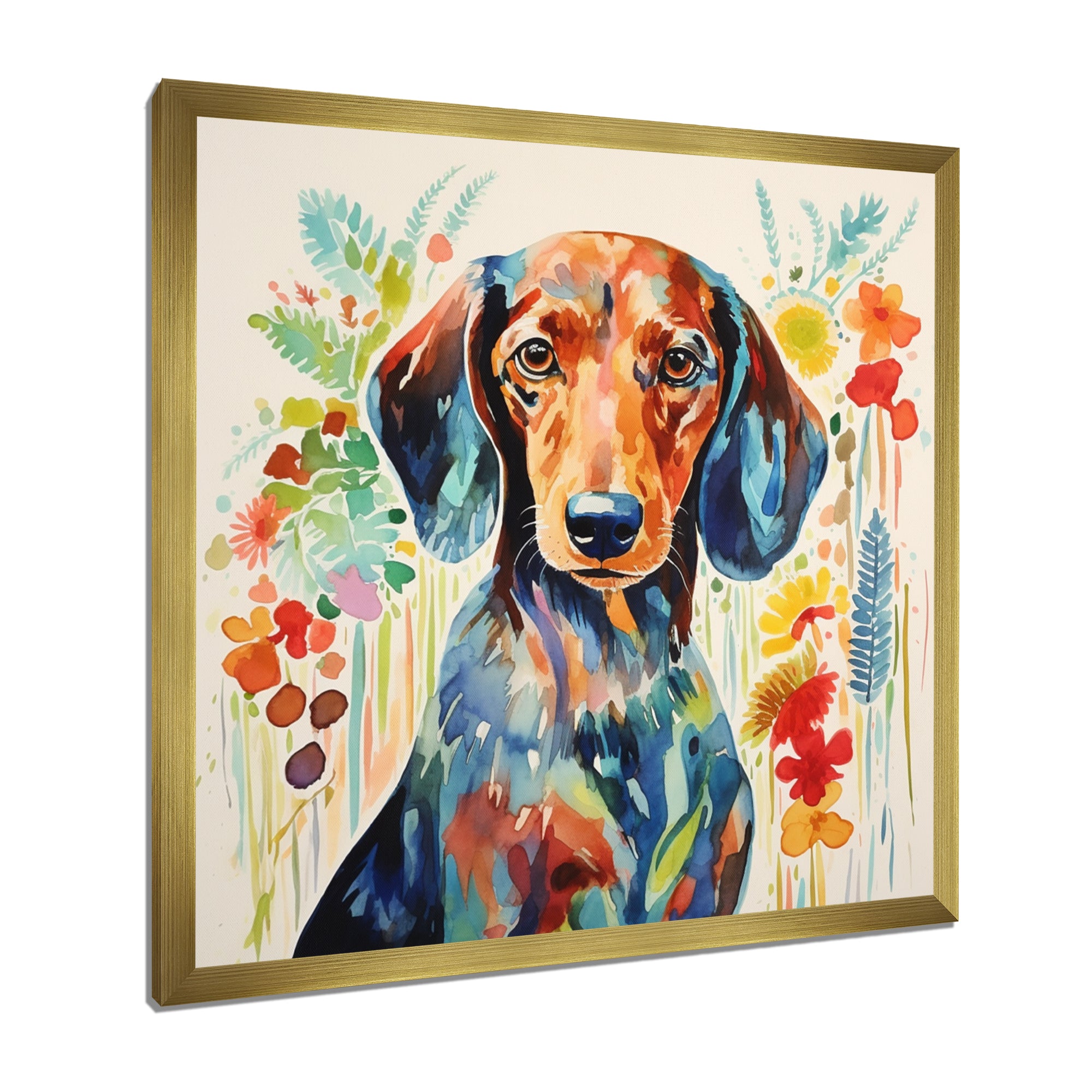 Colorful Portrait Of Endearing Dachshund - Dog Dachshund Bedroom Wall Art