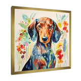Colorful Portrait Of Endearing Dachshund - Dog Dachshund Bedroom Wall Art