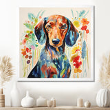 Colorful Portrait Of Endearing Dachshund - Dog Dachshund Bedroom Wall Art