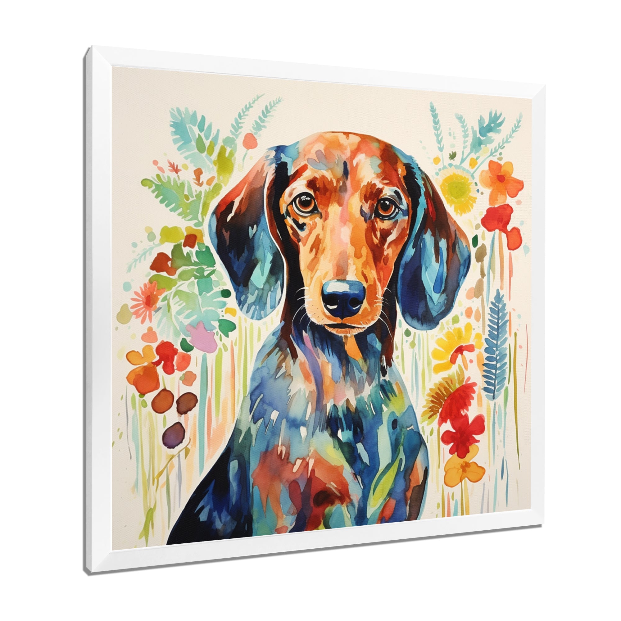 Colorful Portrait Of Endearing Dachshund - Dog Dachshund Bedroom Wall Art