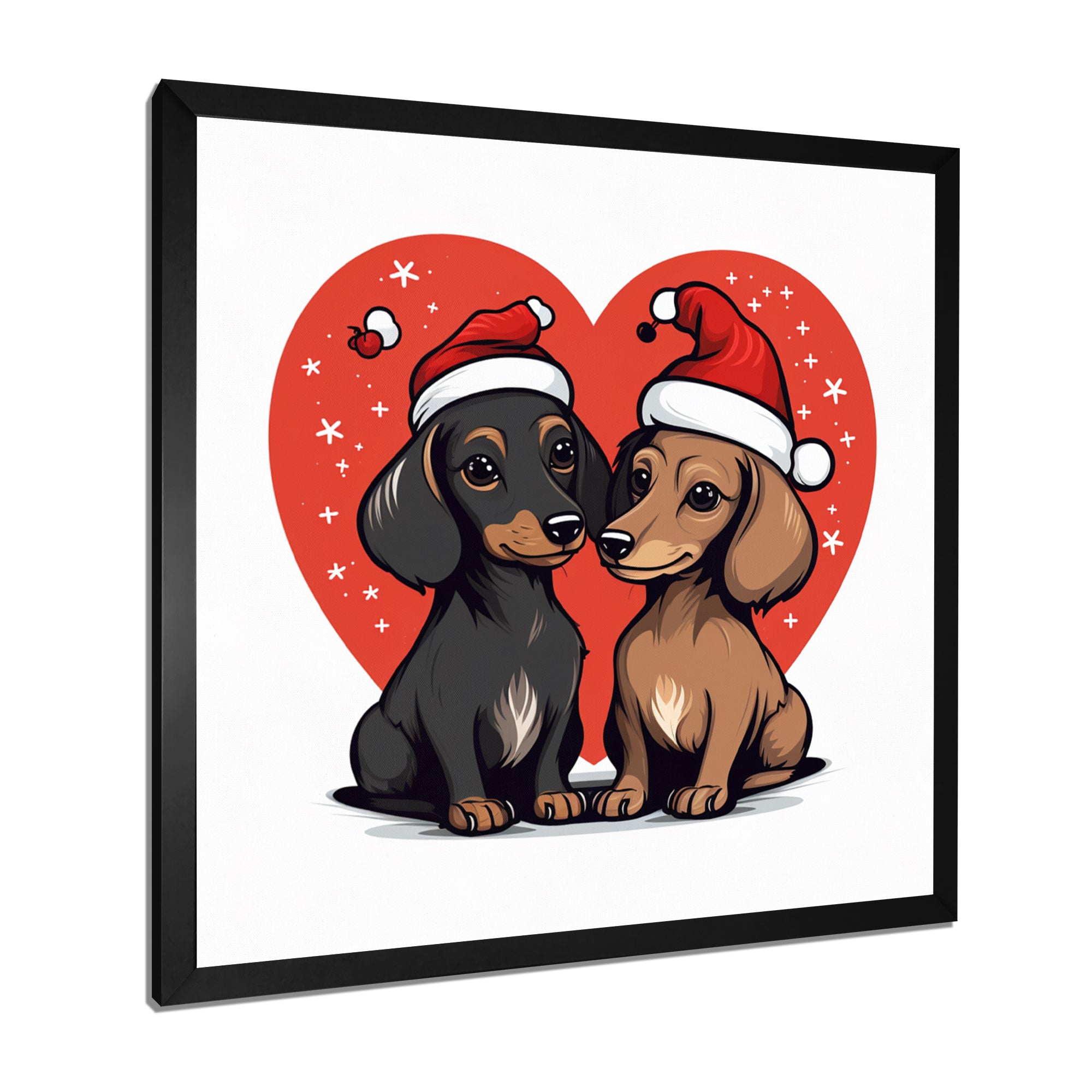 Cute Dachshund Love - Dog Dachshund Canvas Wall Art