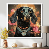 Glamorous Dachshund Portrait - Dog Dachshund Canvas Wall Art