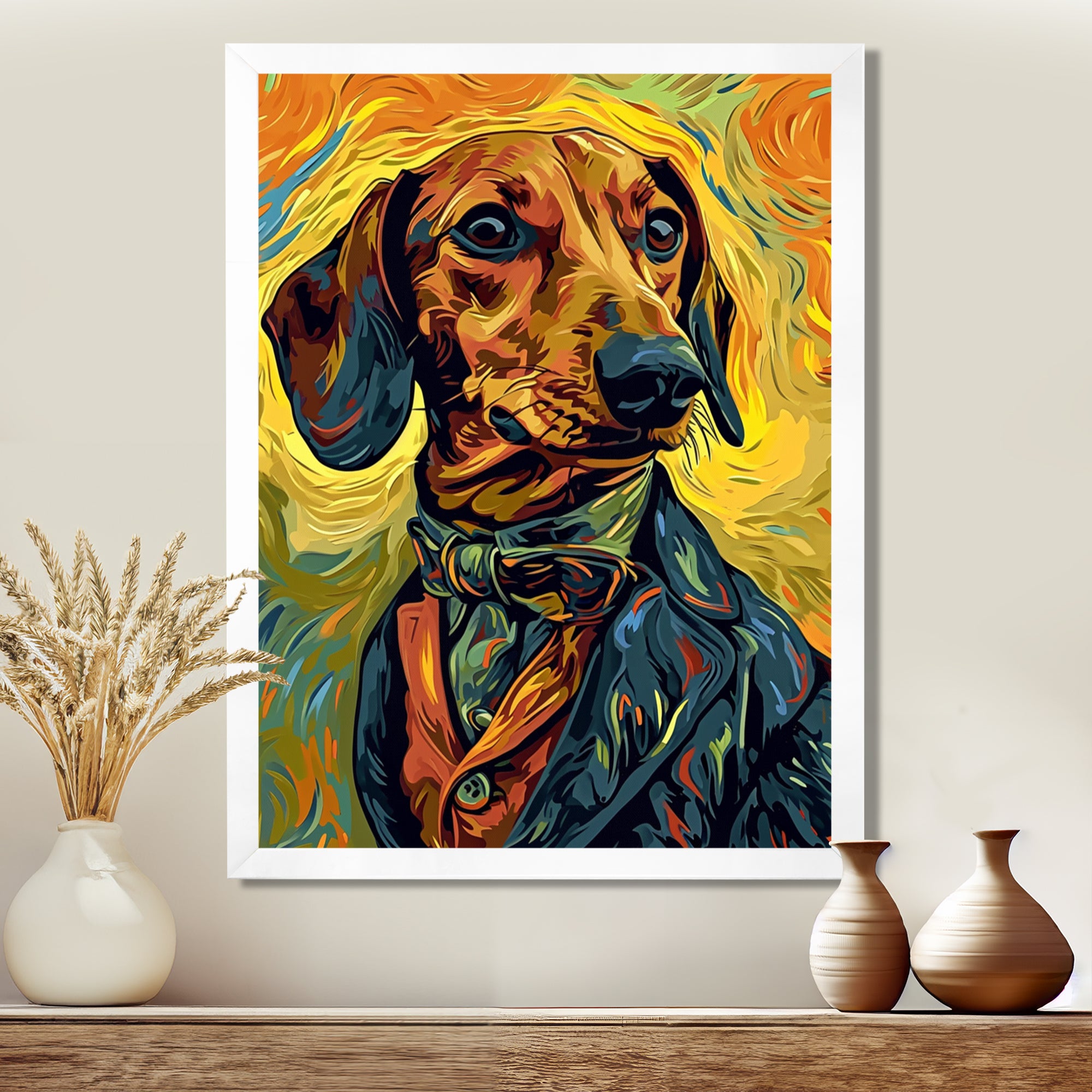 Stylish Dachshund In Elegant Suit - Dog Dachshund Wall Decor