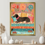 Dachshund Resting On The Couch Boho Interior - Dog Dachshund Wall Decor