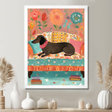Dachshund Resting On The Couch Boho Interior - Dog Dachshund Wall Decor