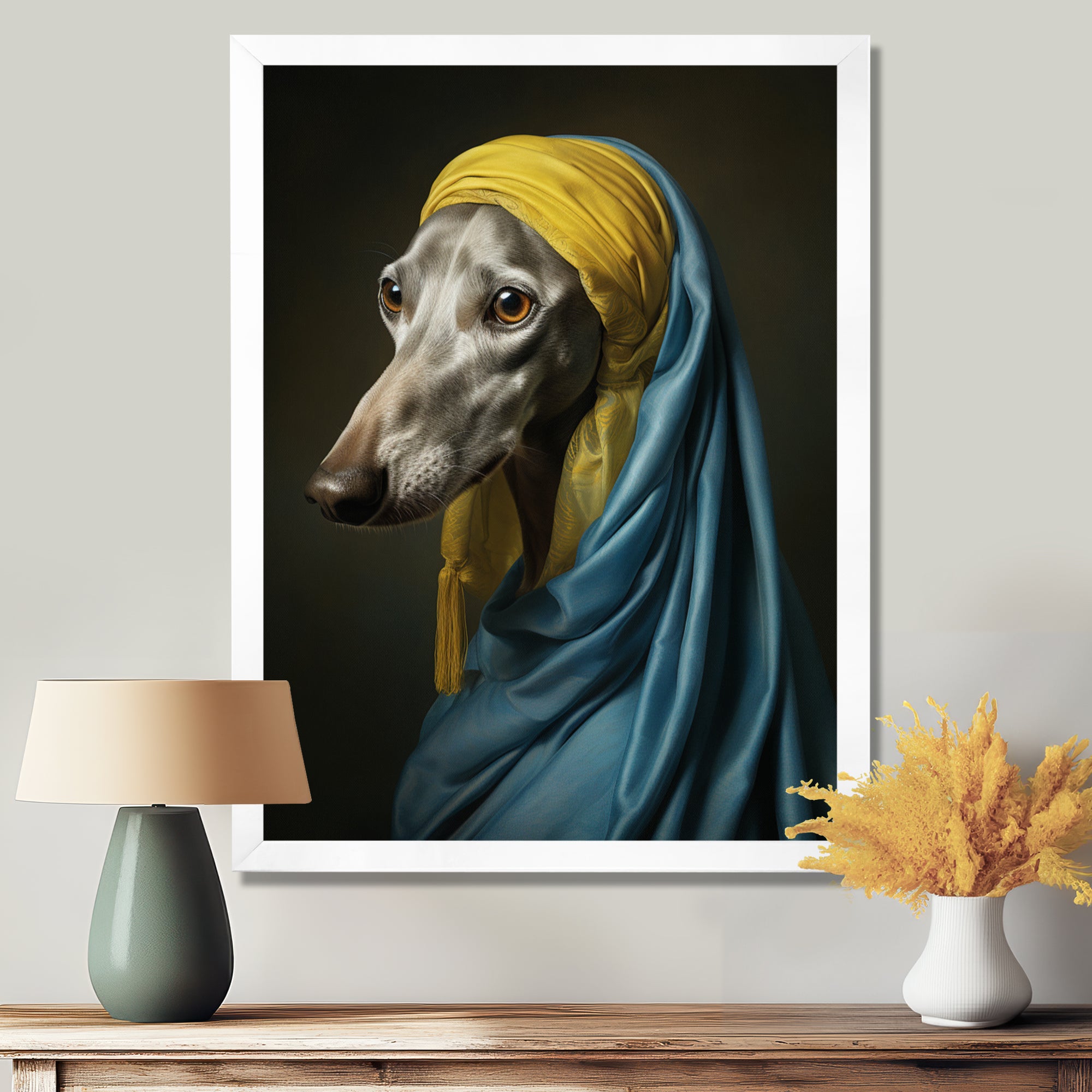 Elegant Portrait Of Greyhound - Dog Wall Art Prints