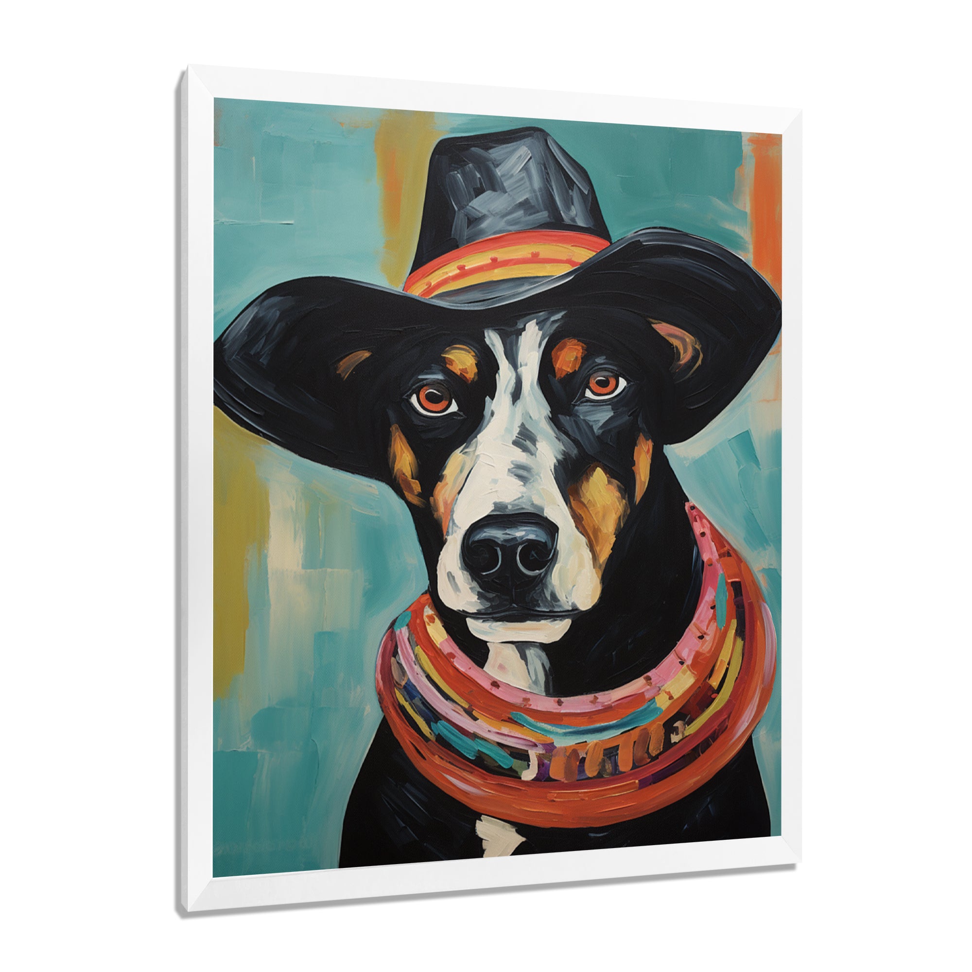 Painting Of Doberman With Black Hat - Dog Doberman Wall Art Prints