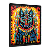 Radiant Boho Portrait Of Ethnic Black Dog - Multi-Color Dog Wall Art