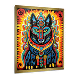 Radiant Boho Portrait Of Ethnic Black Dog - Multi-Color Dog Wall Art