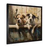 Two Dogs In The Bathtub Vintage - Brown Dog Bathroom Wall Art