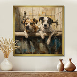 Two Dogs In The Bathtub Vintage - Brown Dog Bathroom Wall Art