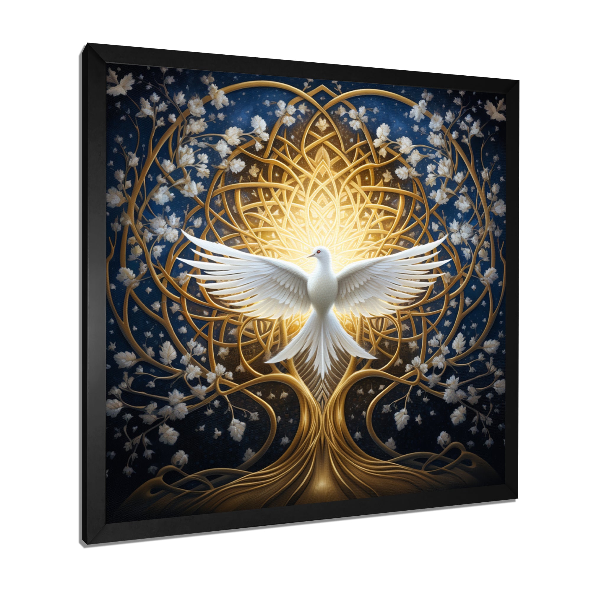 Celestial Dove Bringing Peace - Dove Large Canvas Wall Art