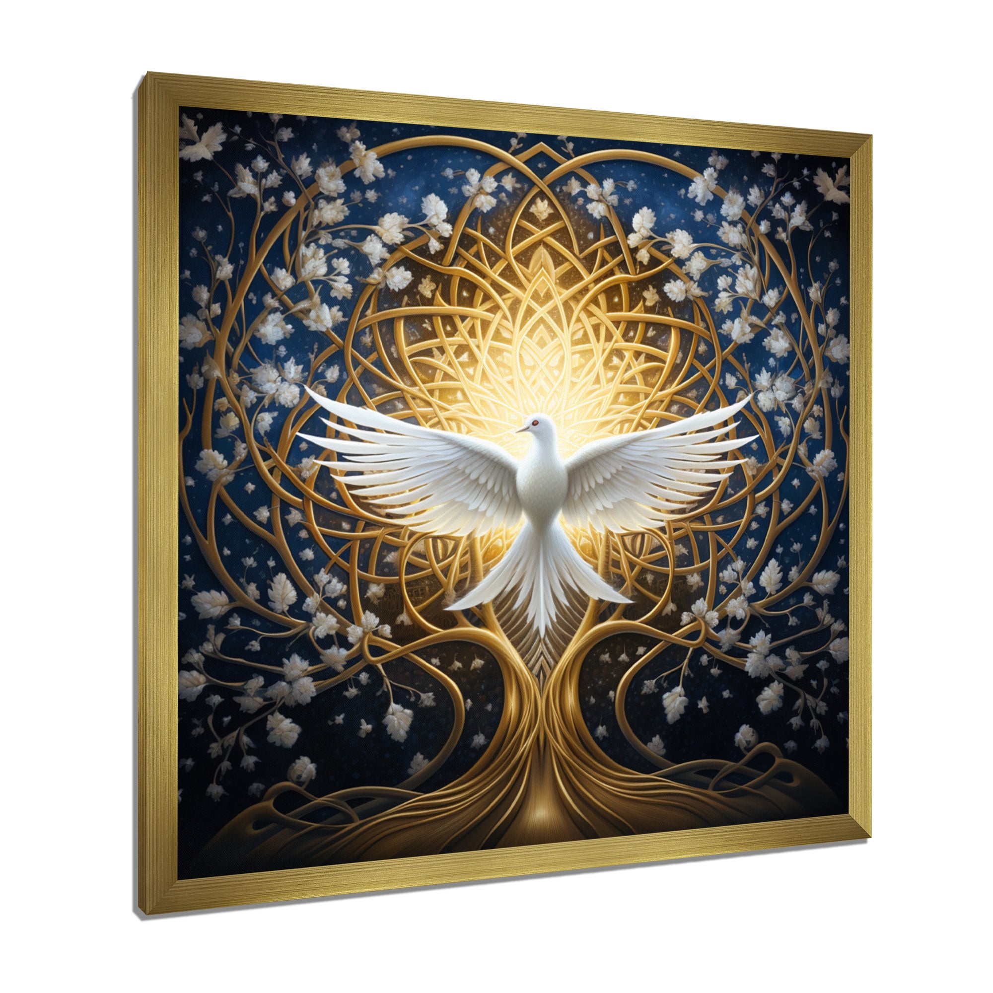 Celestial Dove Bringing Peace - Dove Large Canvas Wall Art