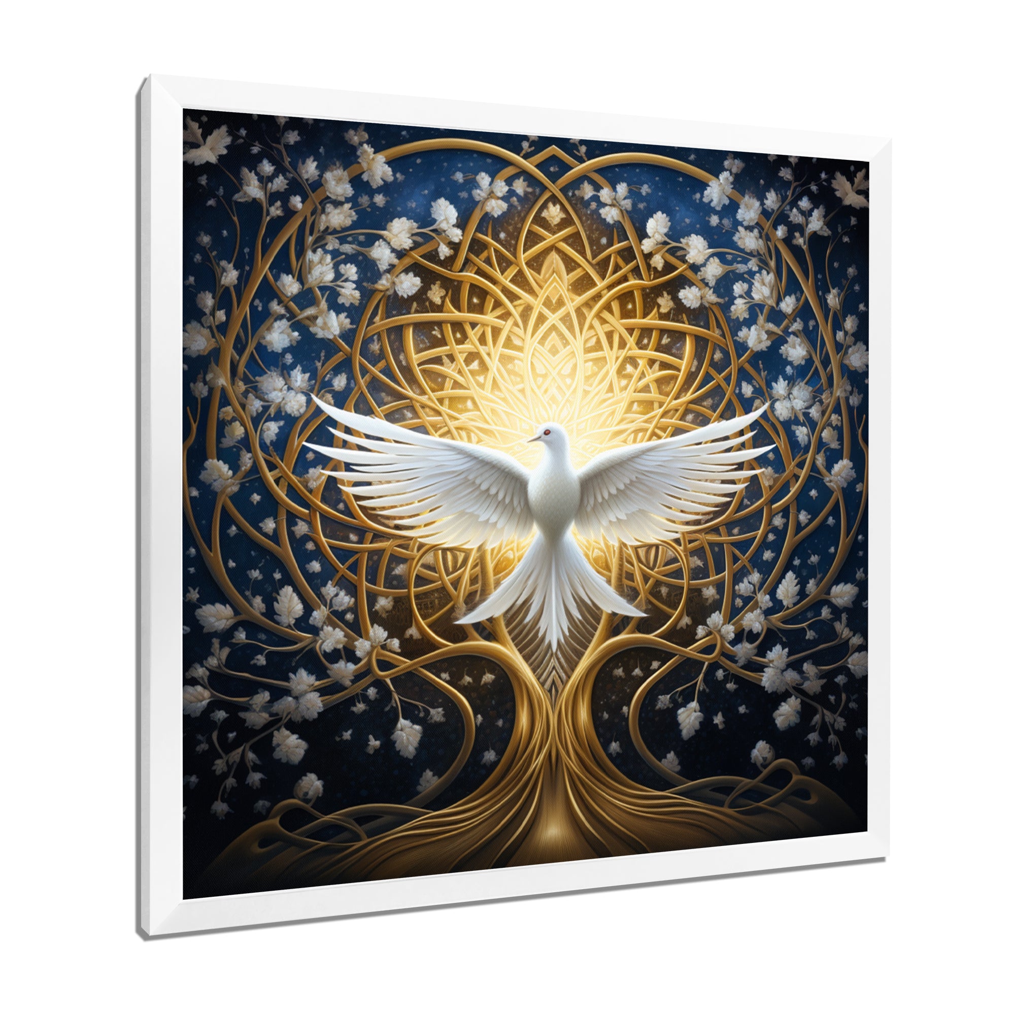 Celestial Dove Bringing Peace - Dove Large Canvas Wall Art