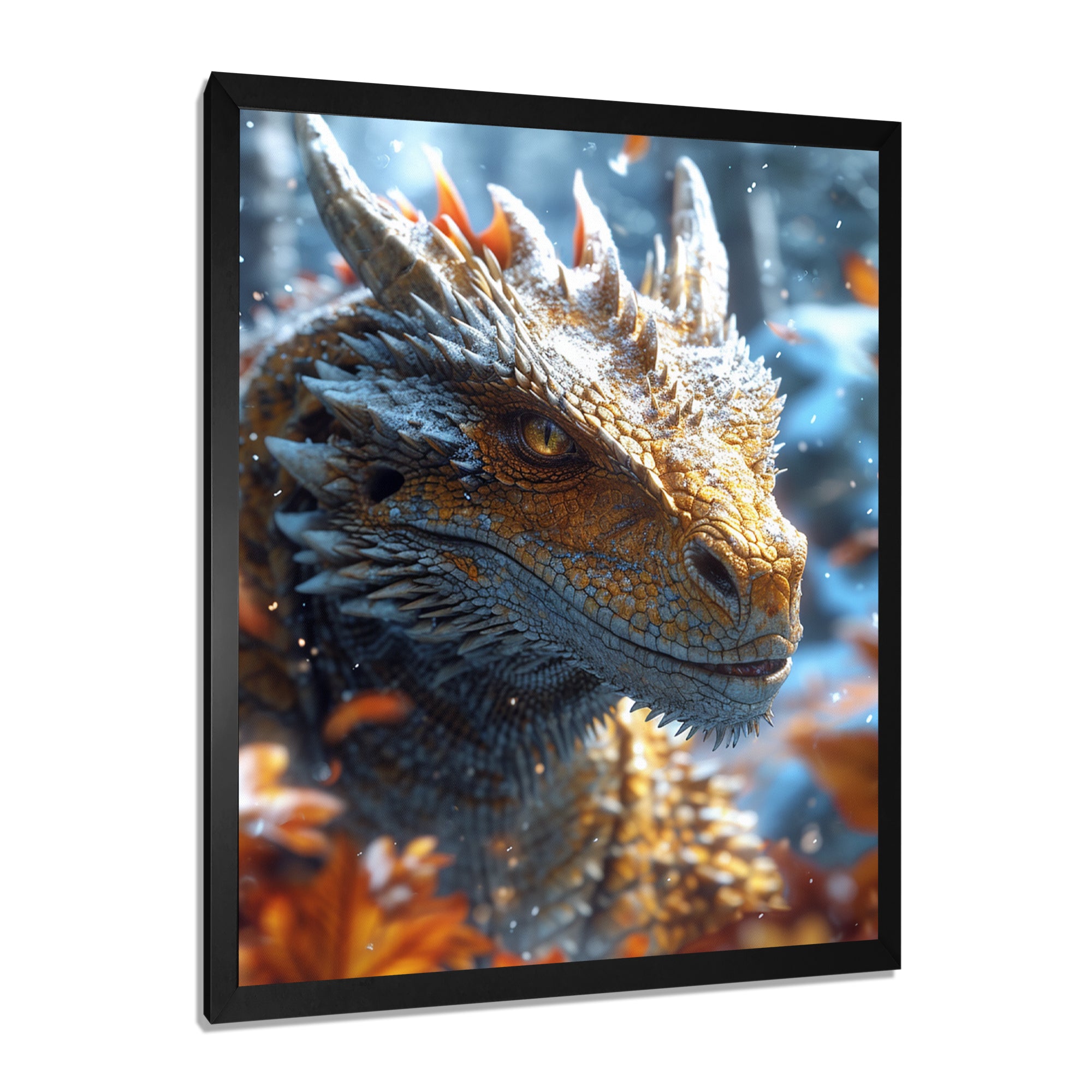 Majestic Dragon Fantasy Portrait - Dragons Home Decor Art