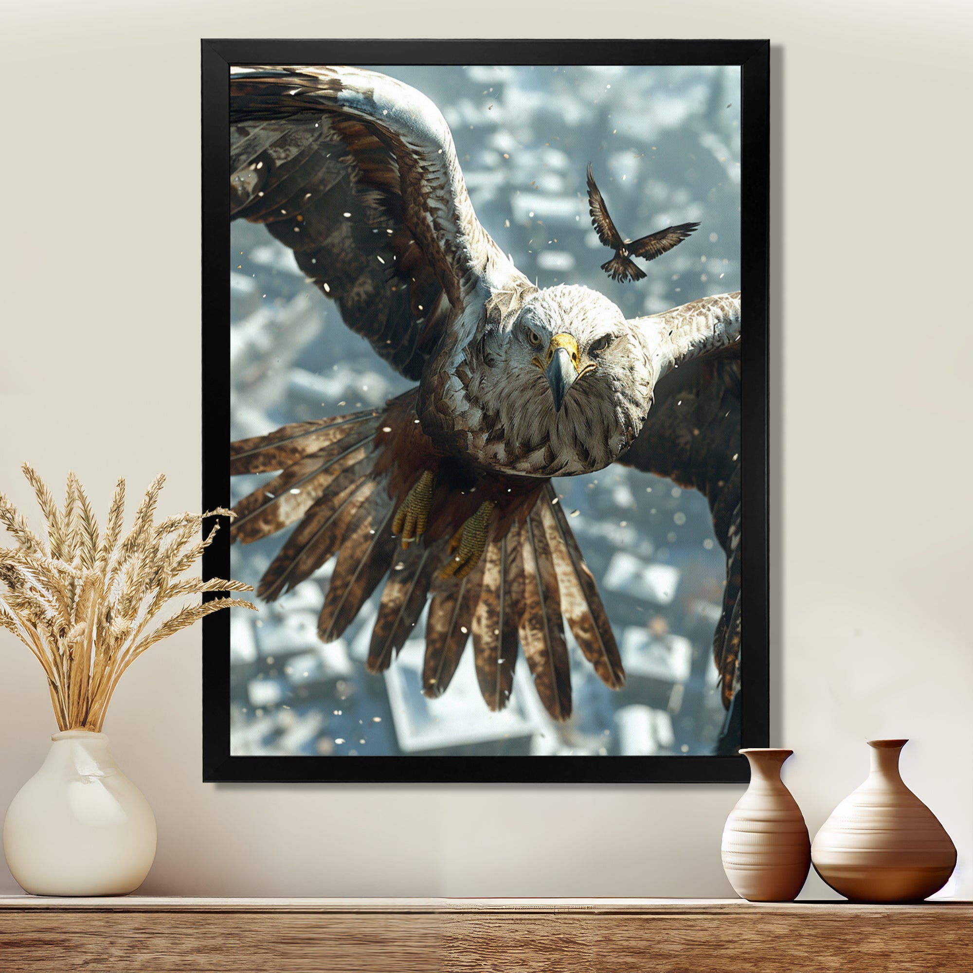 Majestic Eagle Roaming The Winter Sky - Eagle Wall Decor